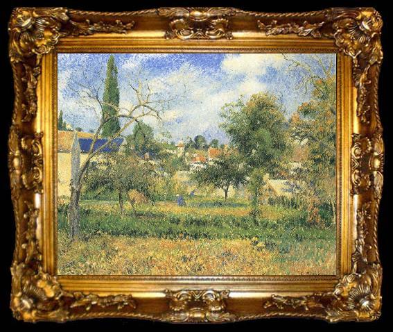 framed  Camille Pissarro Pang plans Schwarz garden, ta009-2